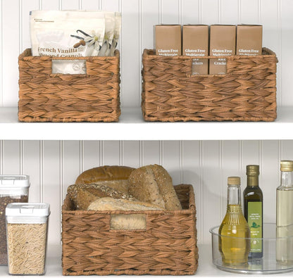 Woven Farmhouse Kitchen Pantry Food Storage Organizer