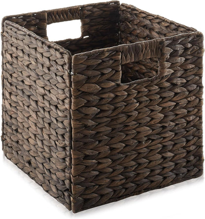  Water Hyacinth Storage Baskets, Espresso