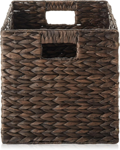  Water Hyacinth Storage Baskets, Espresso