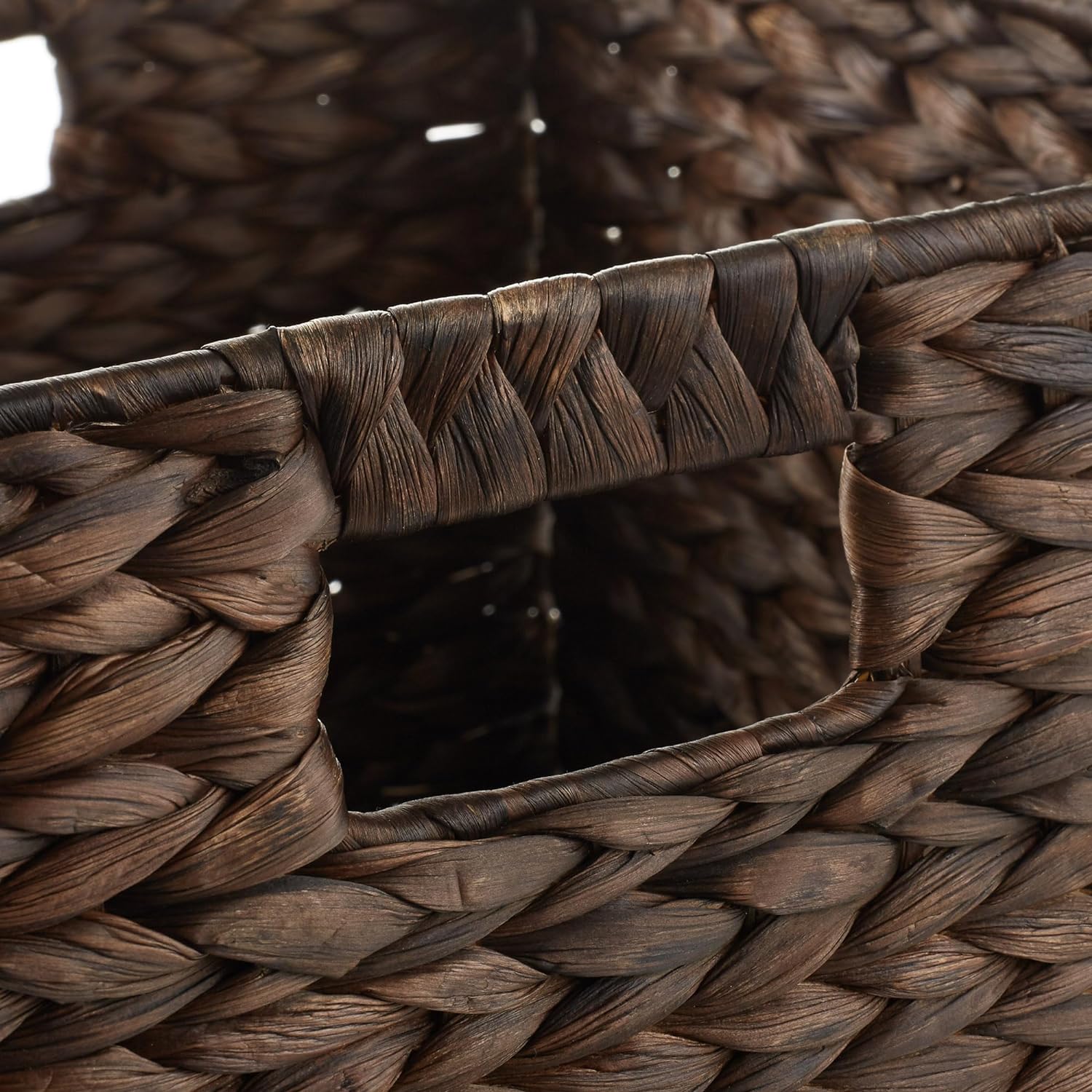  Water Hyacinth Storage Baskets, Espresso