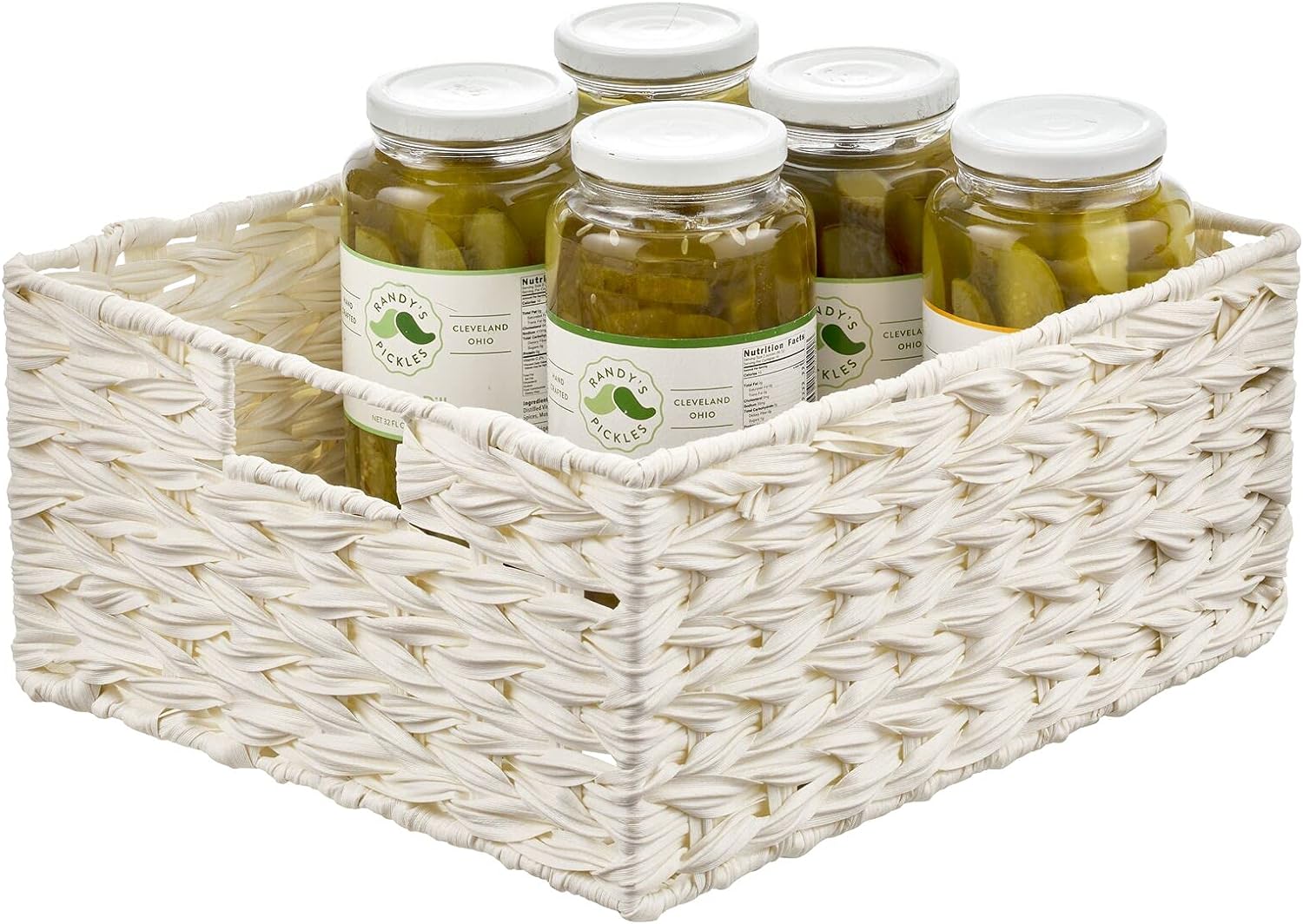 Woven Farmhouse Kitchen Pantry Food Storage Organizer