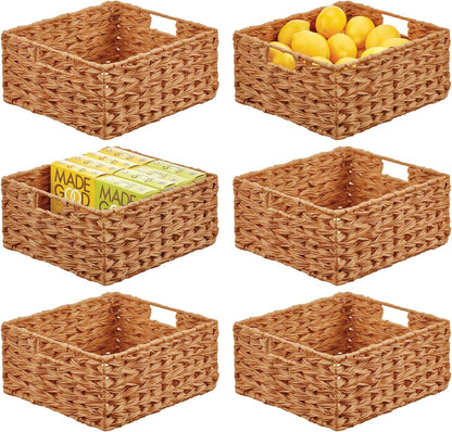 Woven Farmhouse Kitchen Pantry Food Storage Organizer