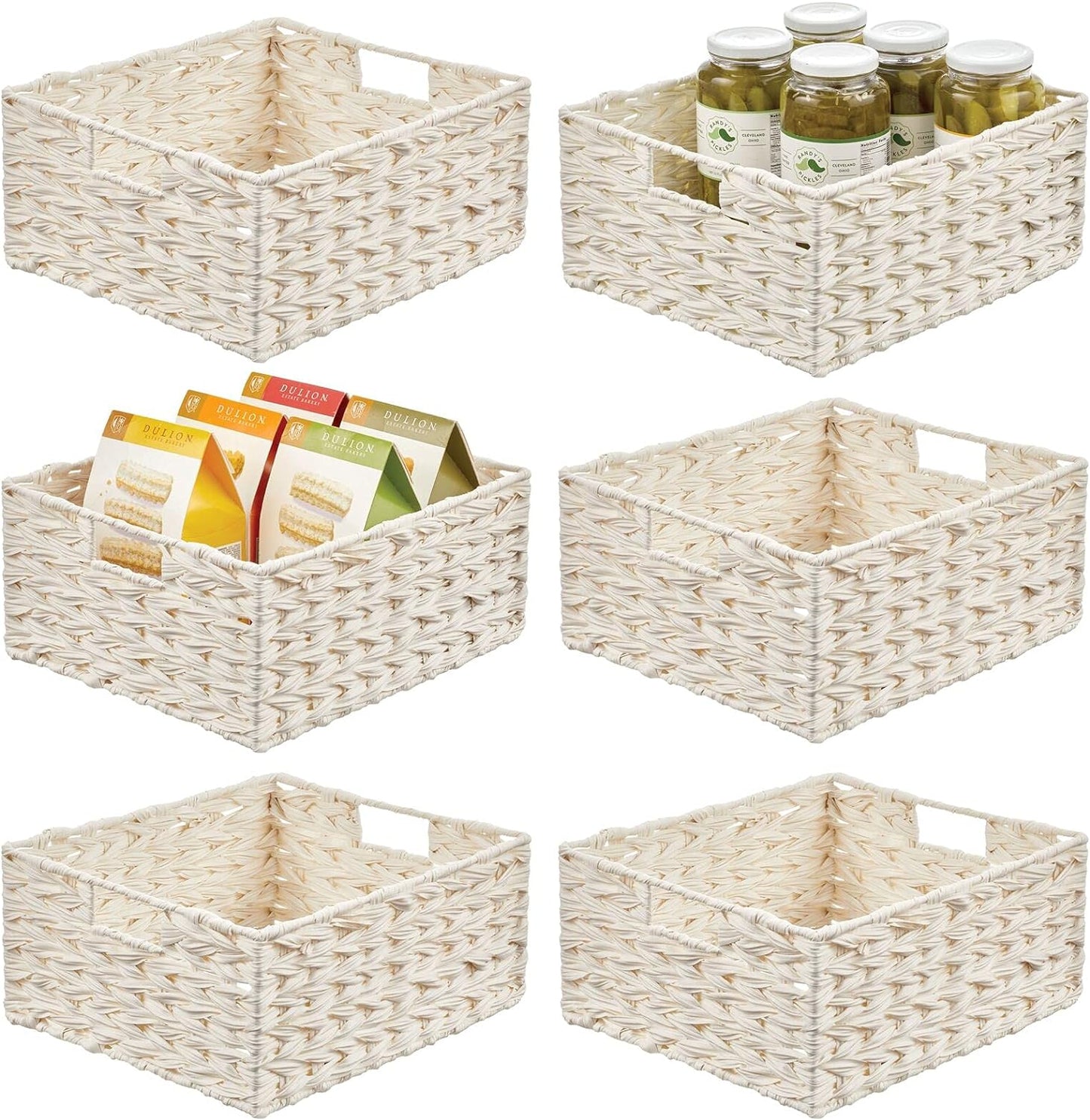 Woven Farmhouse Kitchen Pantry Food Storage Organizer