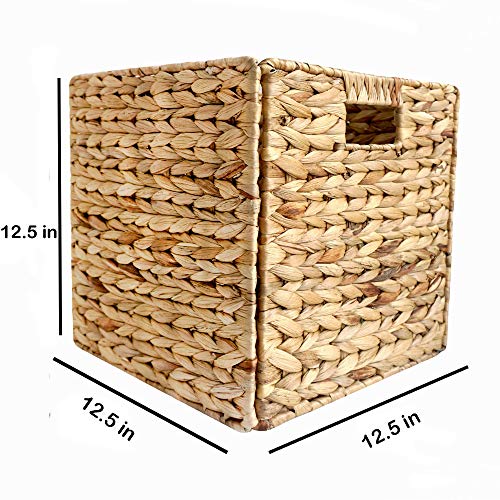 6 Pack Natural Woven Hyacinth Closet Storage Organizer Basket.